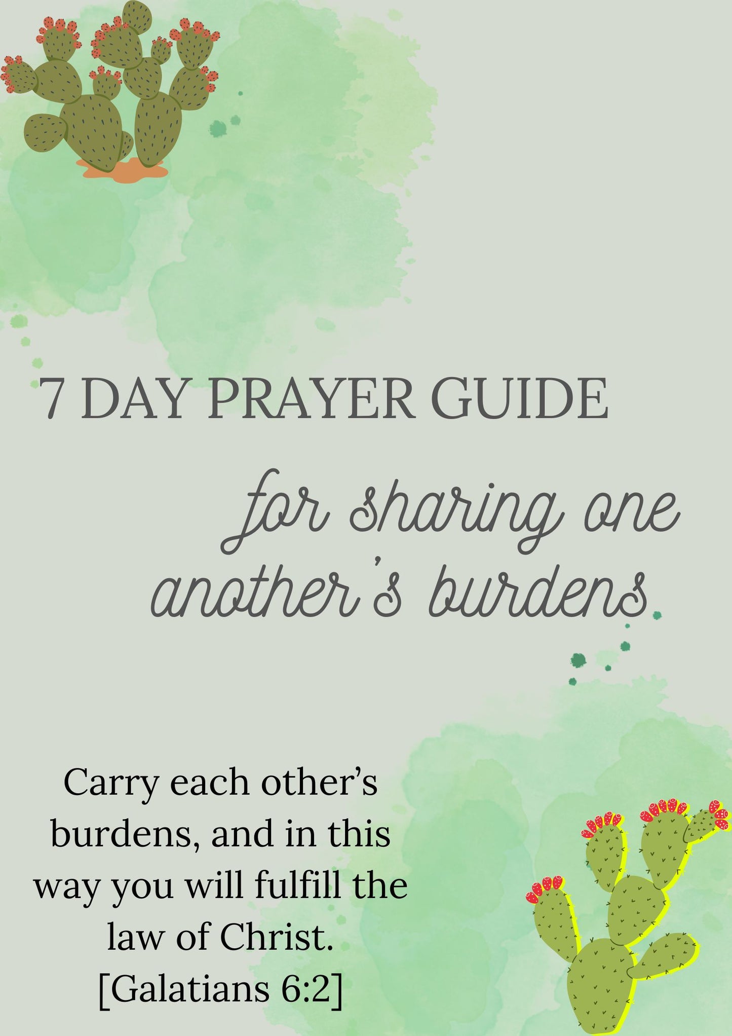7 Day Prayer Guide for Sharing One Another's Burdens